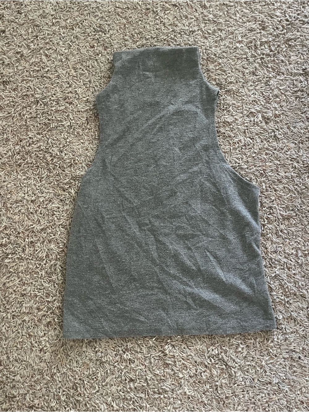 Sleeveless High-Neck Women's Tank Top - Gray